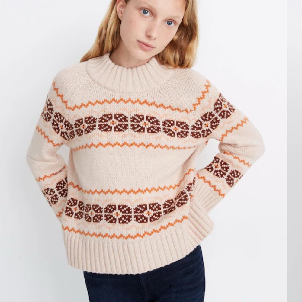 Madewell Overbrook Fair Isle Mockneck Sweater